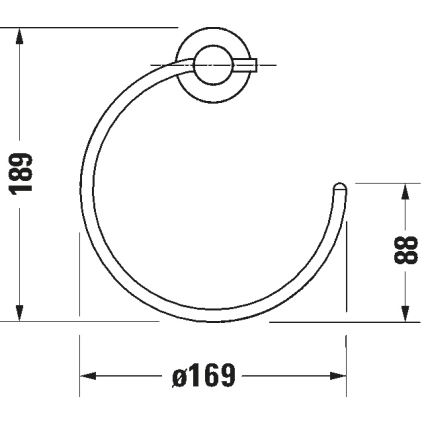 Duravit 99214600 - Seinään asennettava pyyheteline D-CODE mattamusta
