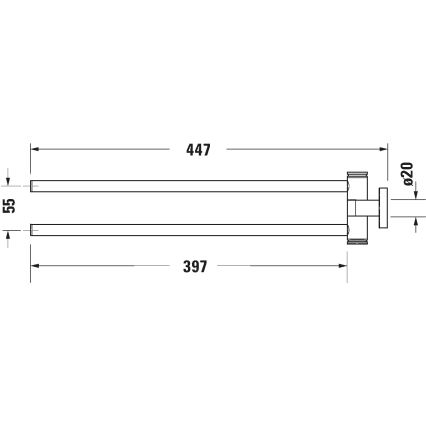 Duravit 99221000 - Seinään kiinnitettävä pyyheteline D-CODE 44,7 cm kiiltävä kromi