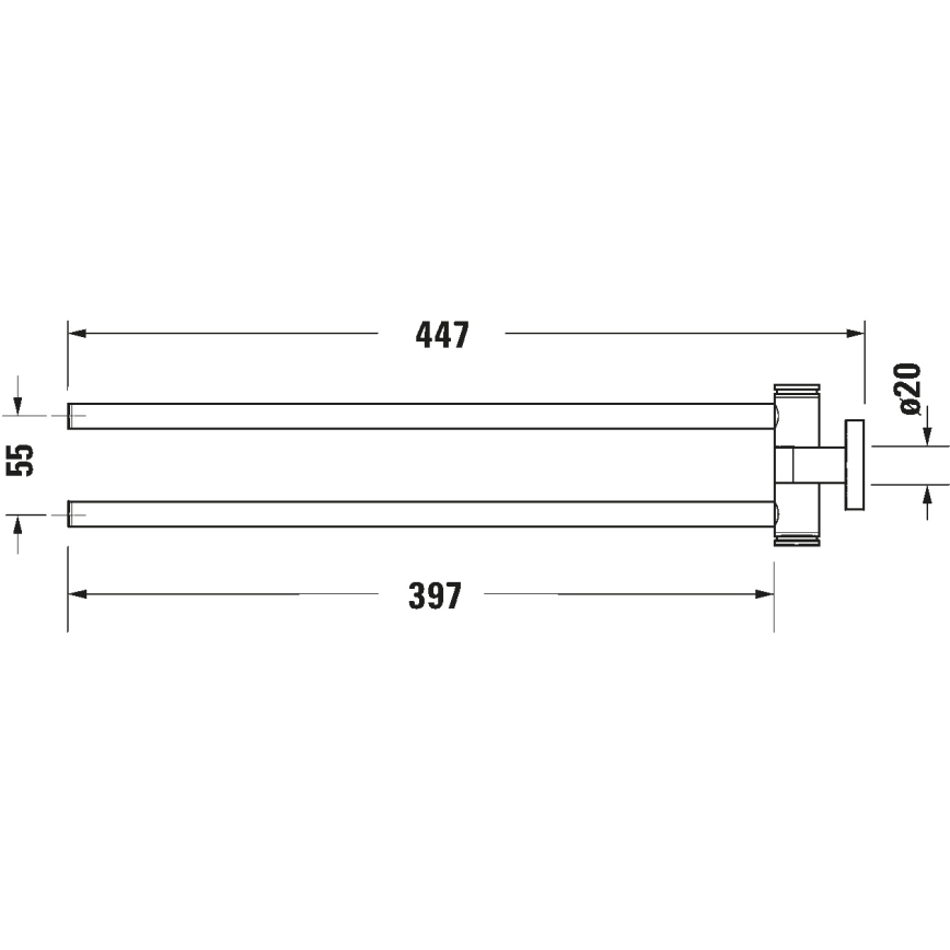 Duravit 99221000 - Seinään kiinnitettävä pyyheteline D-CODE 44,7 cm kiiltävä kromi