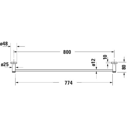 Duravit 99231000 - D-CODE seinään asennettava pyyheteline 84,5 cm kiiltävä kromi