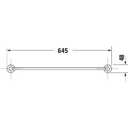 Duravit 99241000 - Seinään asennettava D-CODE-pyyhetanko 64,5 cm, kiiltävä kromi