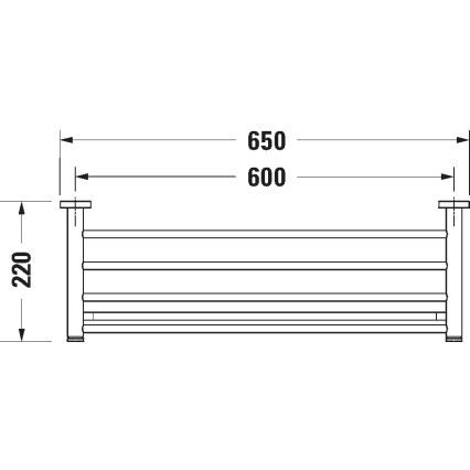 Duravit 99251000 - Seinään kiinnitettävä pyyheteline D-CODE 65 cm kiiltävä kromi