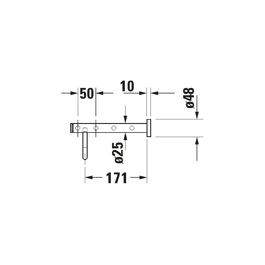 Duravit 99251000 - Seinään kiinnitettävä pyyheteline D-CODE 65 cm kiiltävä kromi