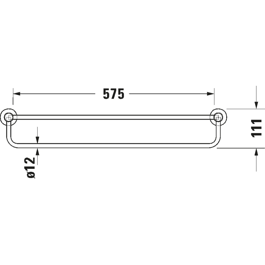 Duravit 99251000 - Seinään kiinnitettävä pyyheteline D-CODE 65 cm kiiltävä kromi