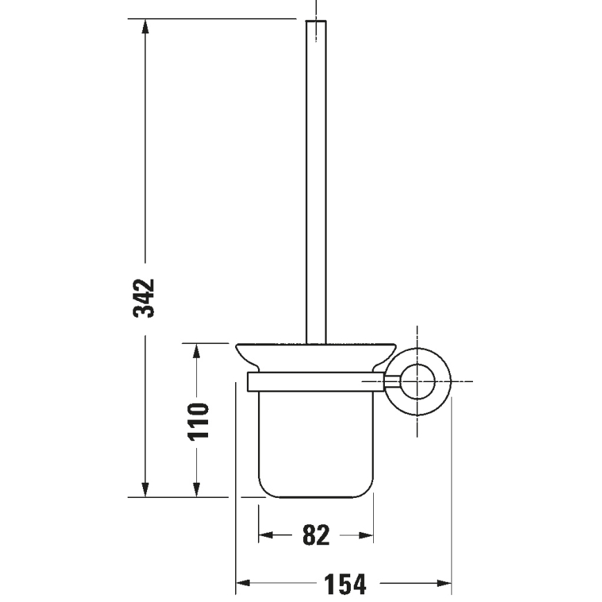 Duravit 99271000 - Seinäasennettava WC-harja D-CODE, kiiltävä kromi