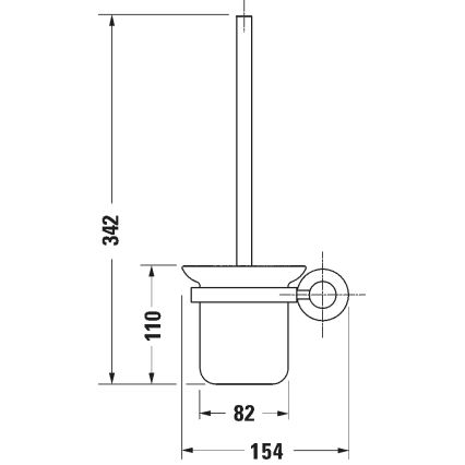 Duravit 99274600 - Seinään kiinnitettävä WC-harja D-CODE mattamusta