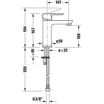 Duravit DC1023002010 - Pesuallashana D-CODE, kiiltävä kromi