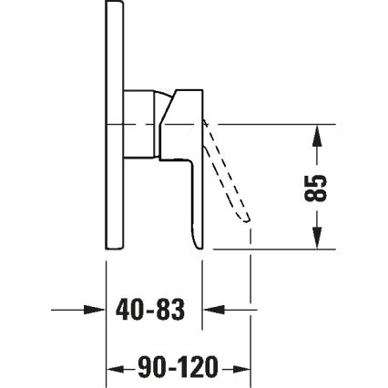Duravit DC4210010046 - D-CODE upotettava suihkuhana, mattamusta