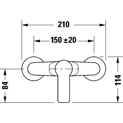 Duravit DC4230001010 - Seinään asennettava D-CODE-bidetihana, kiiltävä kromi