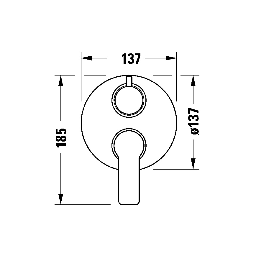Duravit DC5210008046 - D-CODE piilotettava suihkusekoitin mattamusta