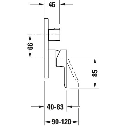 Duravit DC5210012010 - Upotettava kylpyammehana D-CODE, kiillotettu kromi