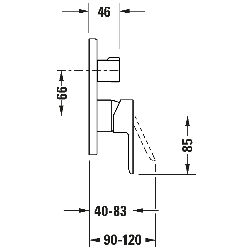 Duravit DC5210012010 - Upotettava kylpyammehana D-CODE, kiillotettu kromi
