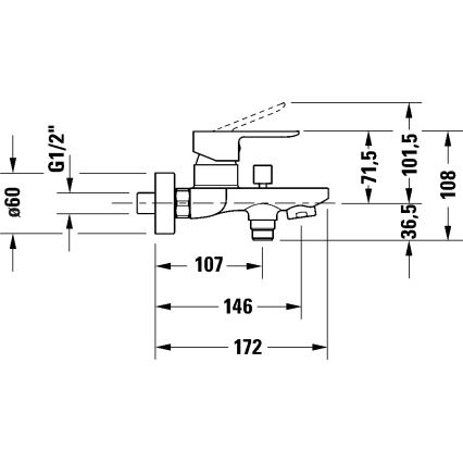 Duravit DC5230001046 - D-CODE kylpyammehana mattamusta