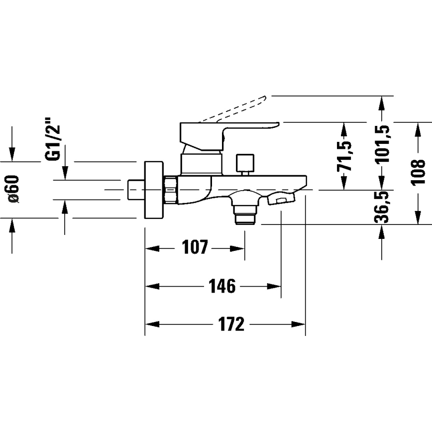 Duravit DC5230001046 - D-CODE kylpyammehana mattamusta