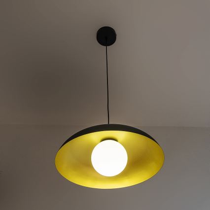 ECLIPSE-riippuvalaisin kaapelilla 1xE27/15W/230V musta/kulta