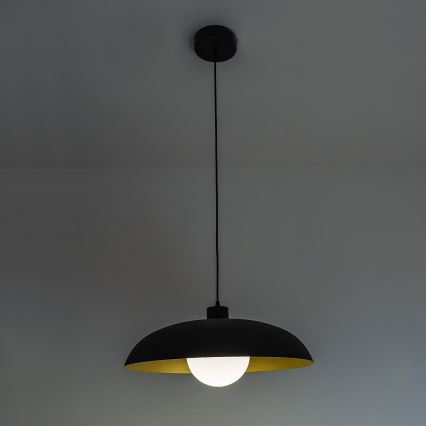 ECLIPSE-riippuvalaisin kaapelilla 1xE27/15W/230V musta/kulta