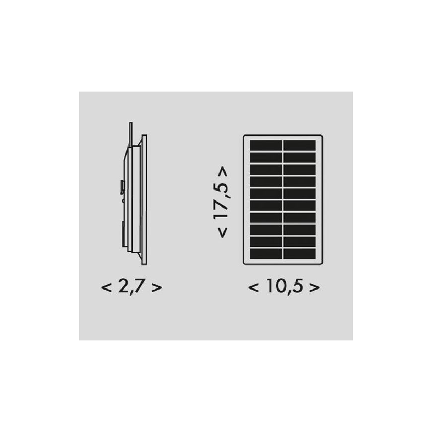 LED Solar nauha 3,7V 2400 mAh 5 m IP65