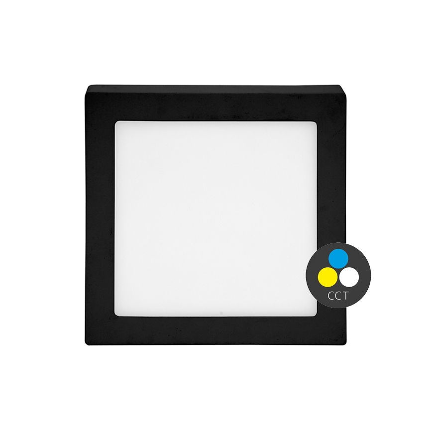 LED Kattovalaisin RAFA LED/12W/230V 3000/4000/6000K 17x17 cm musta