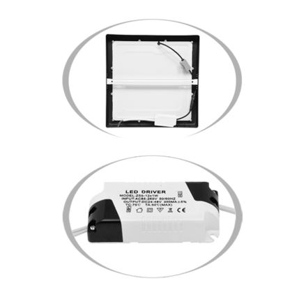 LED Kattovalaisin RAFA LED/18W/230V 3000/4000/6000K 22x22 cm musta