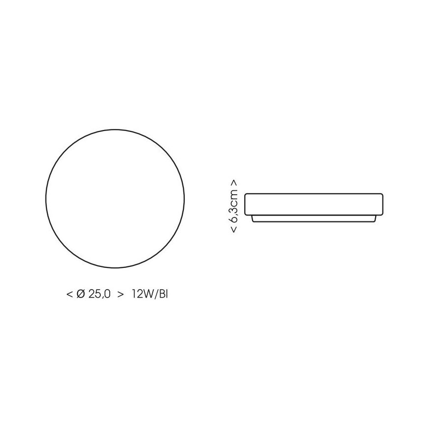 LED-kattovalaisin kylpyhuoneeseen LIRA LED/12W/230V 4000K halkaisija 25 cm IP44 valkoinen