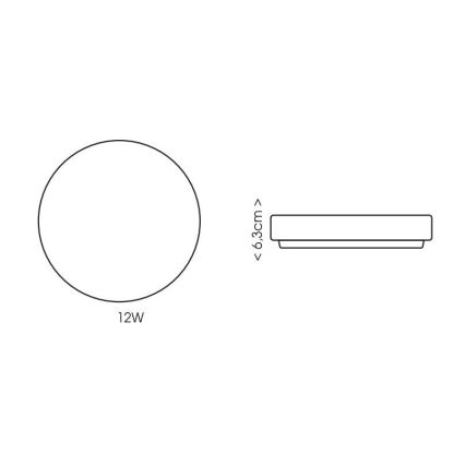 LED-kattovalaisin kylpyhuoneeseen LIRA LED/12W/230V 4000K halkaisija 24 cm IP44