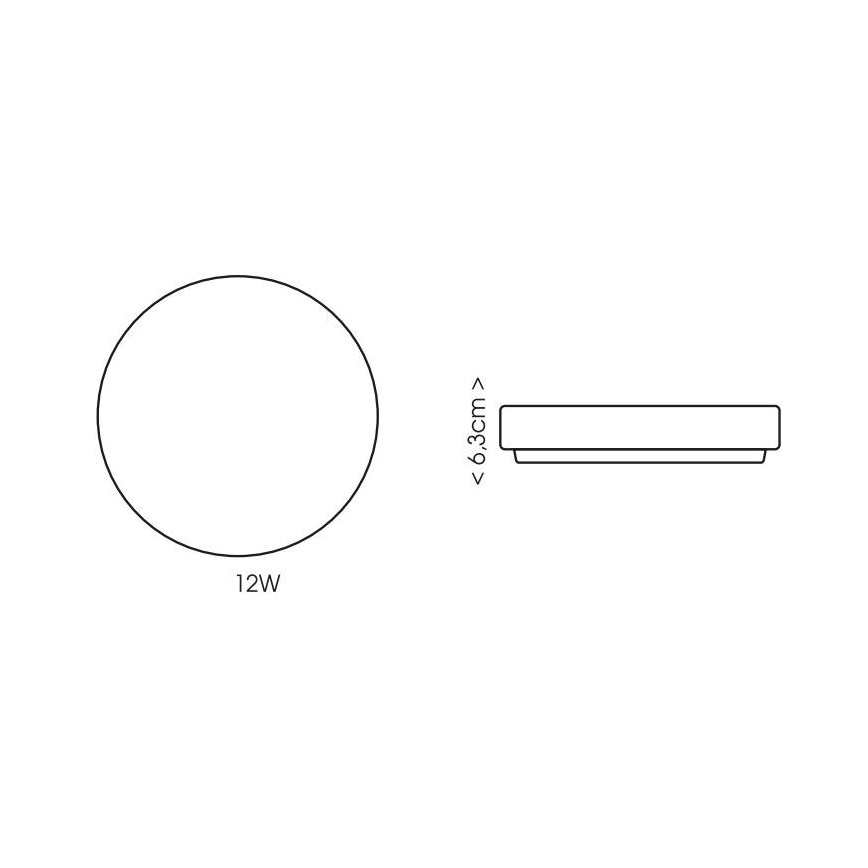LED-kattovalaisin kylpyhuoneeseen LIRA LED/12W/230V 4000K halkaisija 24 cm IP44