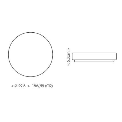 LED-kattovalaisin kylpyhuoneeseen LIRA LED/18W/230V 4000K halkaisija 29,5 cm IP44 valkoinen