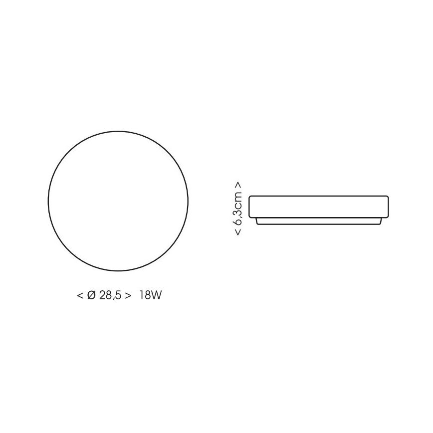 LED-kattovalaisin kylpyhuoneeseen LIRA LED/18W/230V 4000K halkaisija 28,5 cm IP44