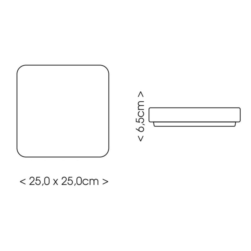 LED-kattovalaisin kylpyhuoneeseen LUKY LED/12W/230V 4000K 25x25 cm IP44 valkoinen