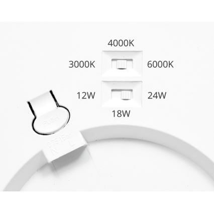 Himmennettänä LED-paneeli anturilla LEXA LED/12/18/24W/230V 3000/4000/6000K halkaisija 30 cm valkoinen