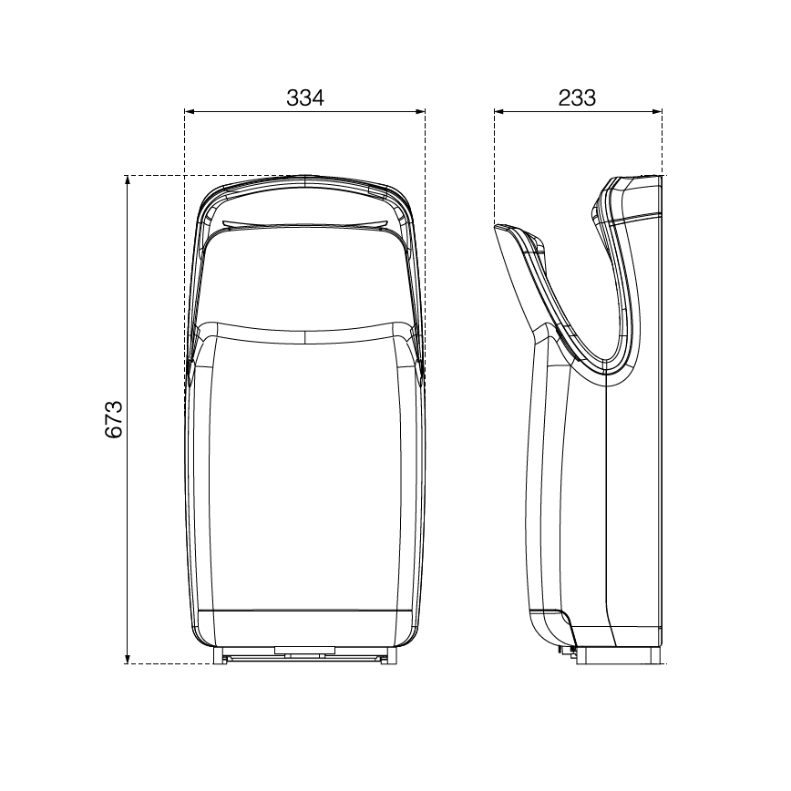 EcoStep 10007 - Käsienkuivain R1.1 750/1000W/230V musta