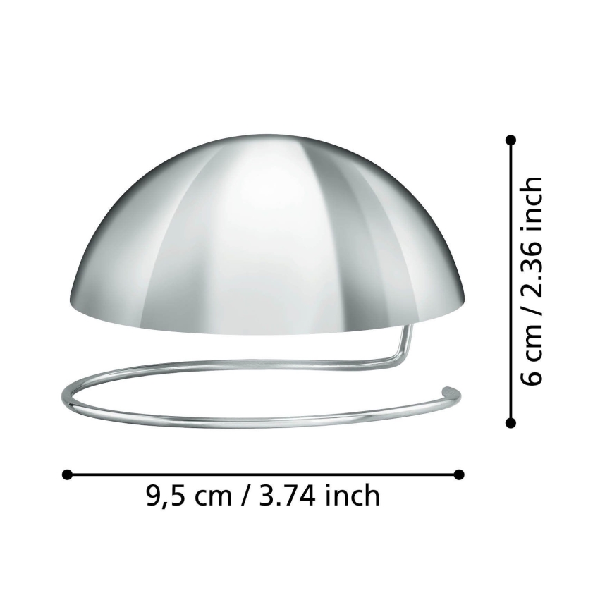 Eglo 11907 - Koristeellinen pallomainen kanta lampulle G95 kiiltävä kromi