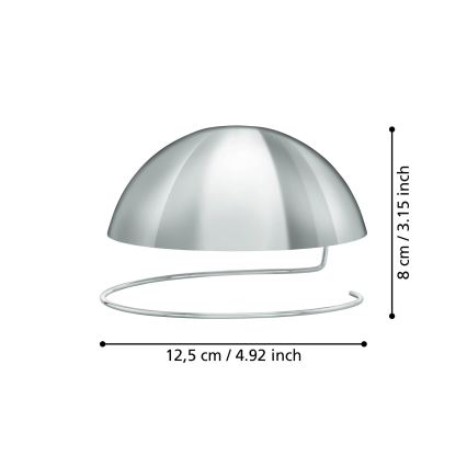 Eglo 11908 -  Koristeellinen pallomainen kanta lampulle G125 kiiltävä kromi