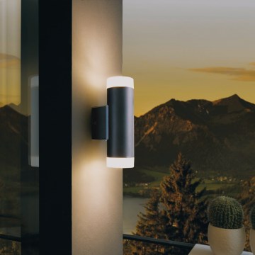 Eglo 13709 - LED ulkoseinävalaisin RIGA 2xGU10/4,6W/230V IP44 musta