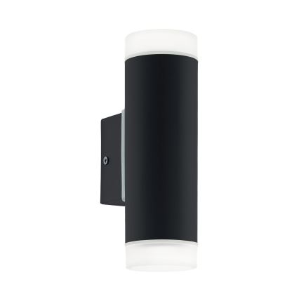 Eglo 13709 - LED ulkoseinävalaisin RIGA 2xGU10/4,6W/230V IP44 musta