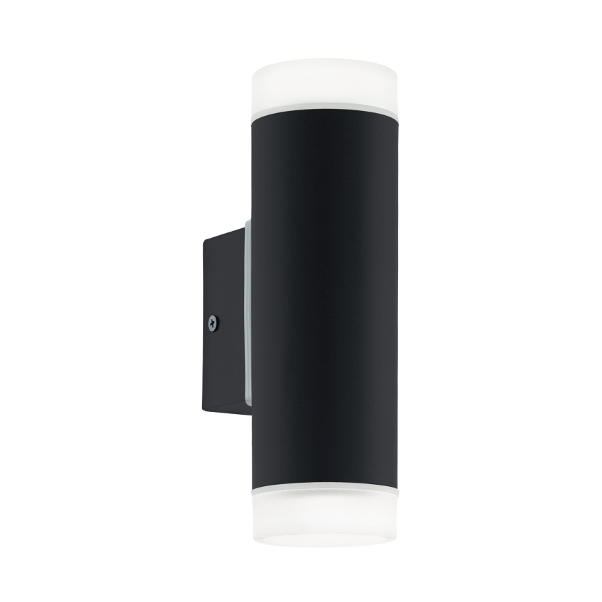 Eglo 13709 - LED ulkoseinävalaisin RIGA 2xGU10/4,6W/230V IP44 musta