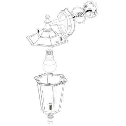 EGLO 22467 - Ulkoseinävalaisin LATERNA 4 1xE27/60W musta