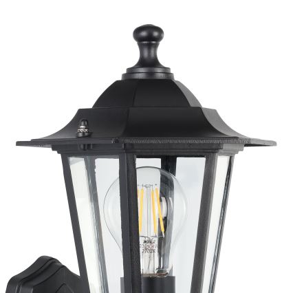 EGLO 22469 - Ulkoseinävalaisin anturilla LATERNA 1xE27/60W musta