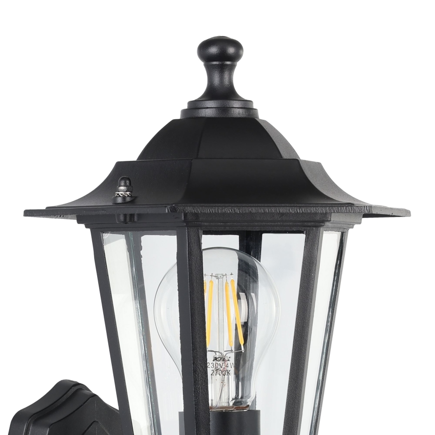 EGLO 22469 - Ulkoseinävalaisin anturilla LATERNA 1xE27/60W musta