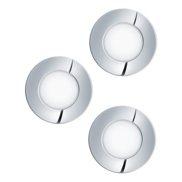 Eglo – 3 kpl FUEVA LED-kylpyhuonealasvaloa, 1xLED/2,8W/230V, IP44, kiiltävä kromi, Ø 8,5 cm