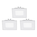 Eglo - 3 kpl LED-upotettava valaisin FUEVA 1 LED/2,7W/230V 8,5x8,5 cm