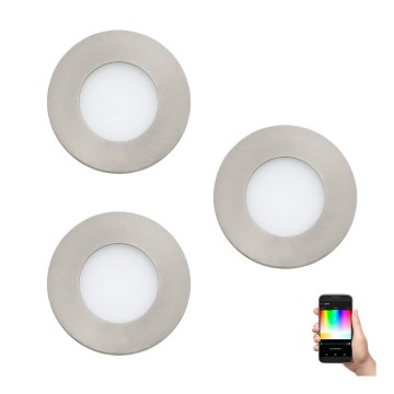 Eglo - 3 kpl setti LED RGB himmennettäviä upotettavia alasvaloja FUEVA-C 1xLED/3W/230V halkaisija 8,5 cm