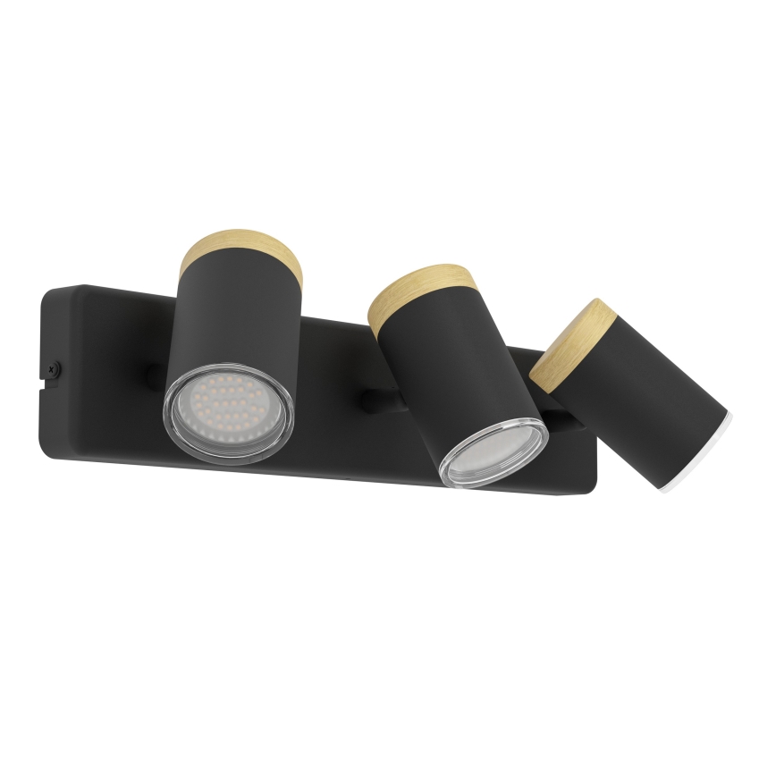 Eglo - Kylpyhuoneen kohdevalaisin 3xGU10/3W/230V IP44 musta/beige