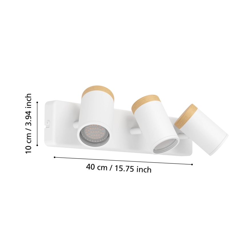Eglo - Kylpyhuoneen kohdevalaisin 3xGU10/3W/230V IP44 valkoinen/beige