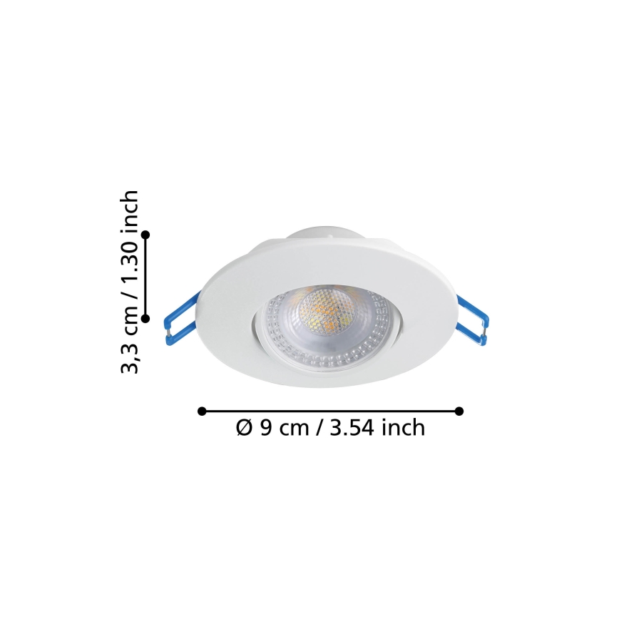 Eglo - Setti 7 kpl LED-uppovalaisinta LED/4,9W/230V 2700/4000/6500K Ø 9 cm valkoinen