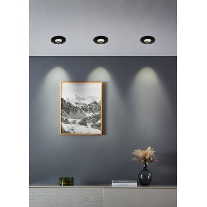 Eglo - Setti 7xLED upotettava alasvalaisin LED/4,9W/230V 2700/4000/6500K Ø 9 cm musta