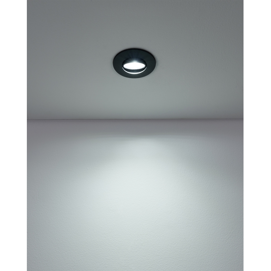 Eglo - Setti 7xLED upotettava alasvalaisin LED/4,9W/230V 2700/4000/6500K Ø 9 cm musta