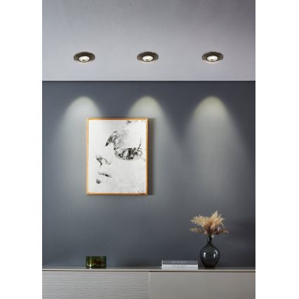Eglo - Setti 5 kpl LED-upotettavaa alasvaloa, 4,9 W/230 V, 2700/4000/6500 K, Ø 9 cm, mattakromi