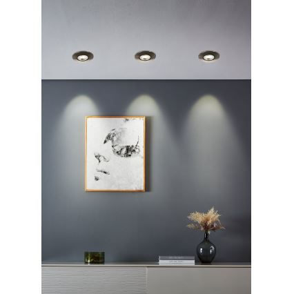 Eglo - Setti 10 kpl LED-uppovalaisinta LED/4,9W/230V 2700/4000/6500K Ø 9 cm mattakromi