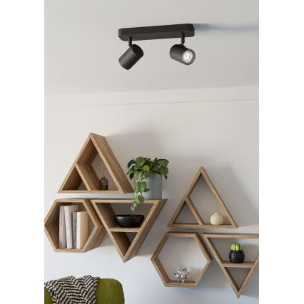 Eglo - Kylpyhuoneen kohdevalaisin 2xGU10/5W/230V IP44 musta